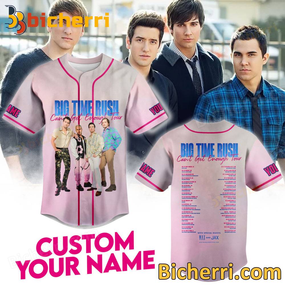Big Time Rush Can't Get Enough Tour Personalized Baseball Jersey