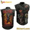 Ac Dc  I Got My Hell Guitar Fire Sleeveless Denim Jacket