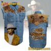 Alan Jackson Hotter Than A Hoochie Coochie Sleeveless Denim Jacket