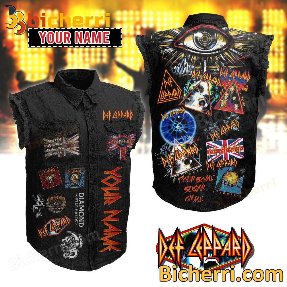 Def Leppard Pour Some Sugar On Me Personalized Sleeveless Denim Jacket