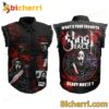 Ghostface What's Your Favorite Scary Movie Sleeveless Denim Jacket