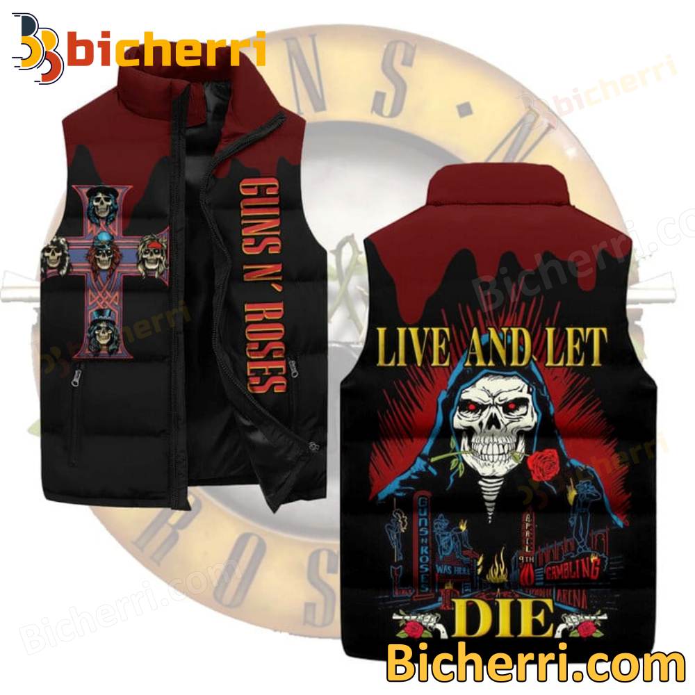 Guns N' Roses Live And Let Die Sleeveless Puffer Vest