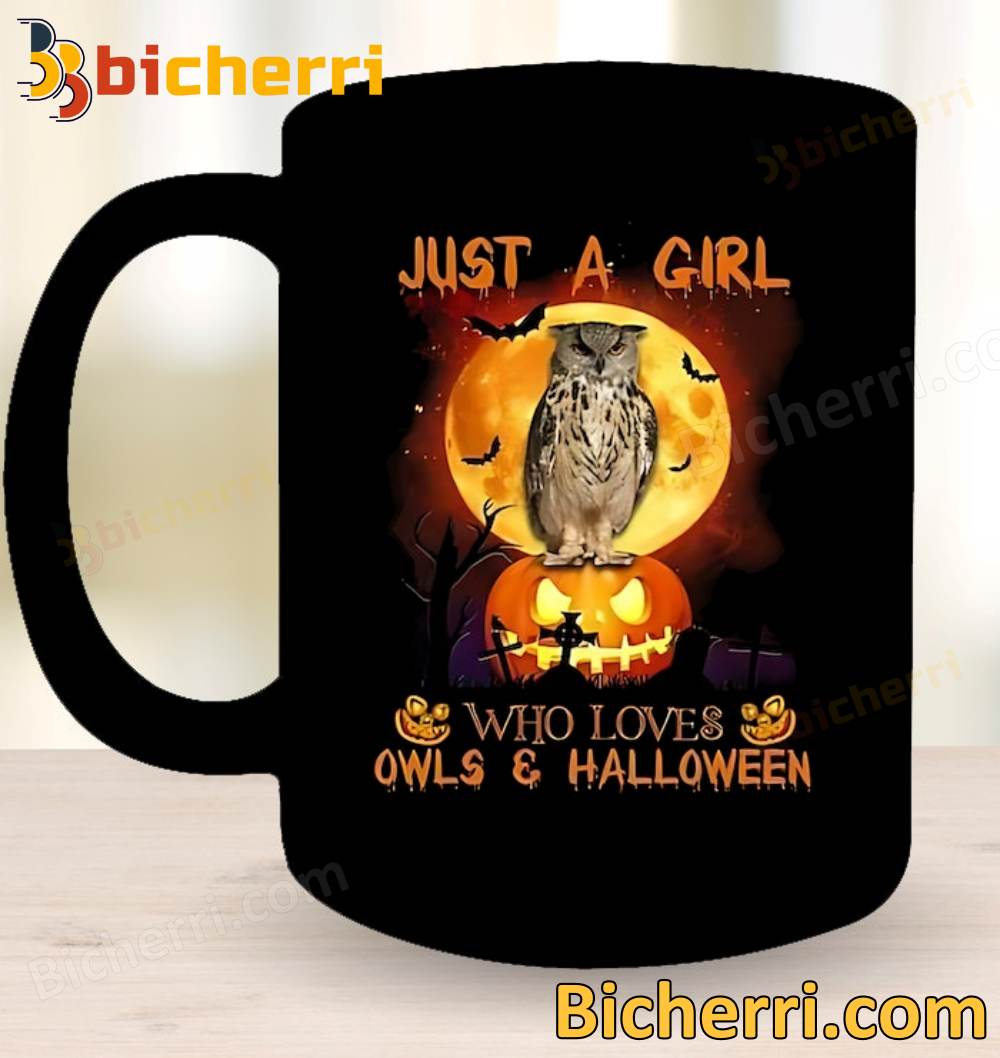 Just A Girl Who Loves Owls And Halloween Mug