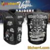 Las Vegas Raiders Silver And Black For Life Set Your Goals High Sleeveless Denim Jacket