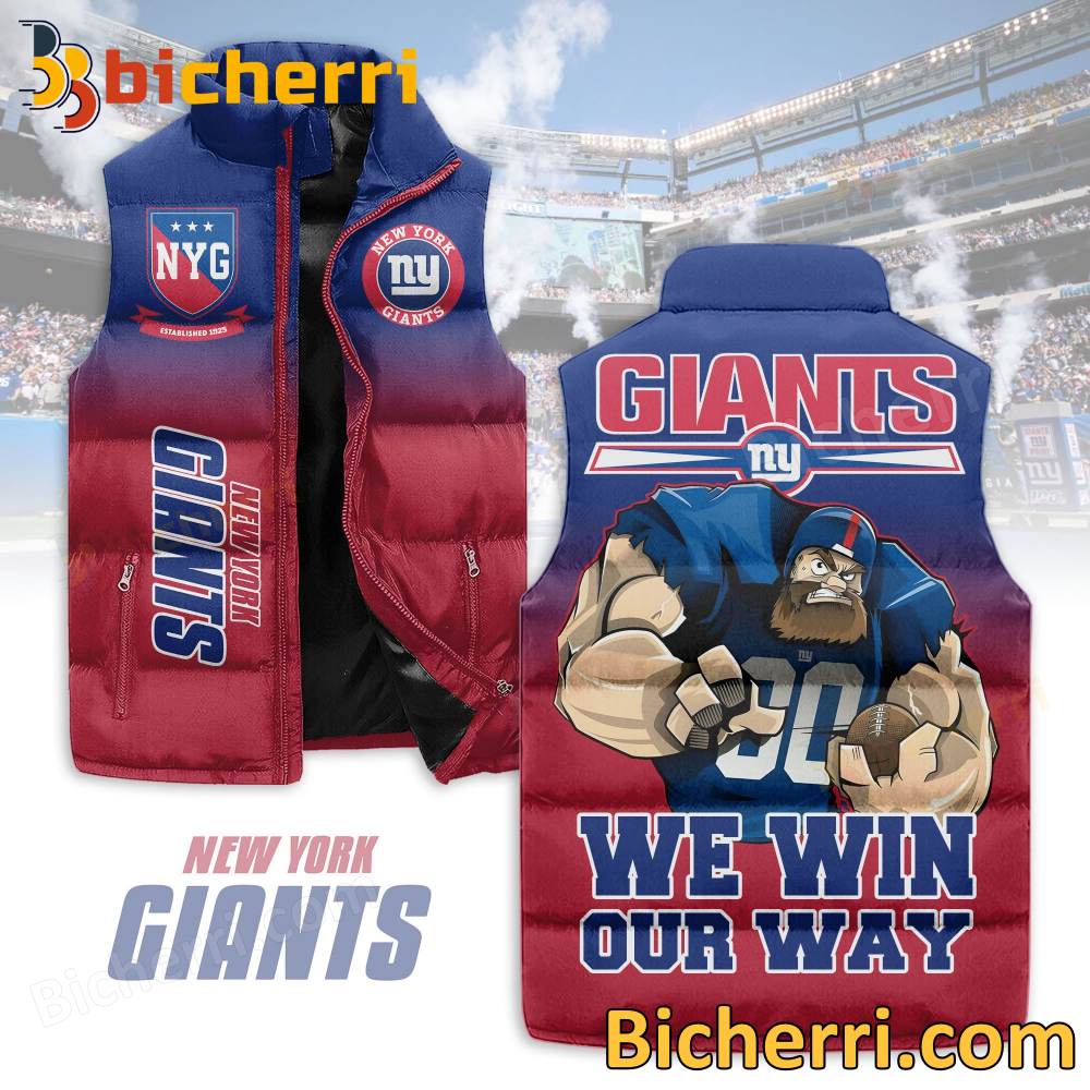 New York Giants We Win Our Way Sleeveless Puffer Vest