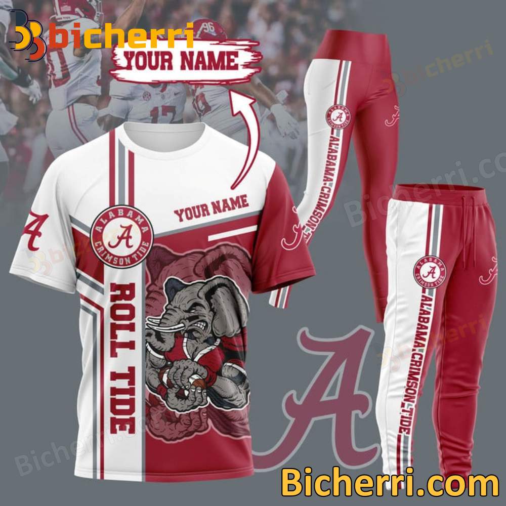 Alabama Crimson Tide Roll Tide Personalized T-shirt Legging Set