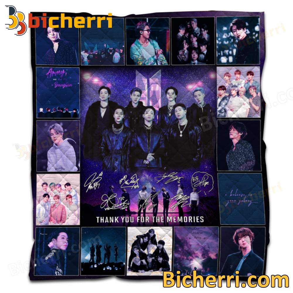 BTS Signature Thank You For The Memories Blanket