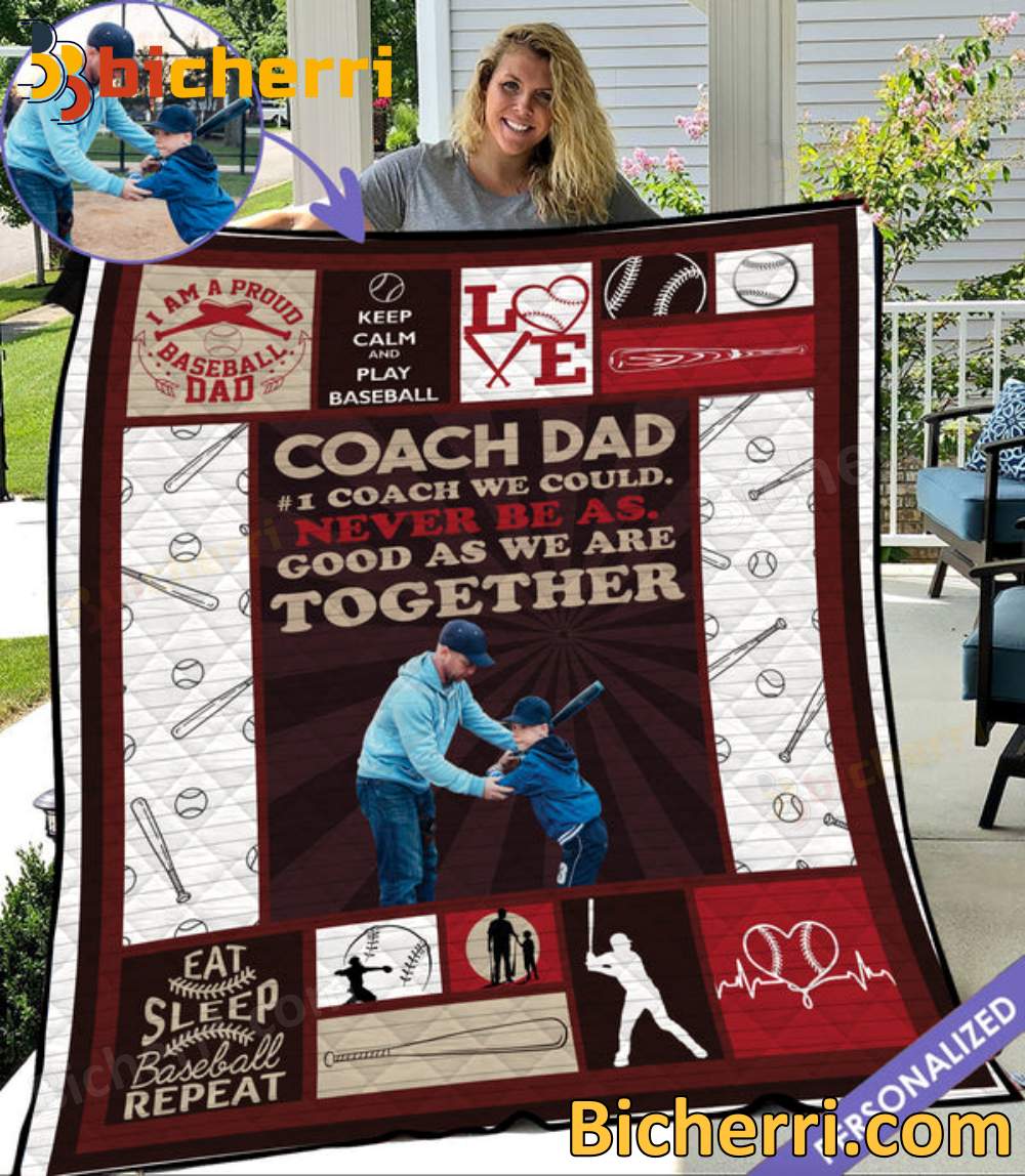 Baseball Coach Dad #1 Coach We Could Personalized Blanket