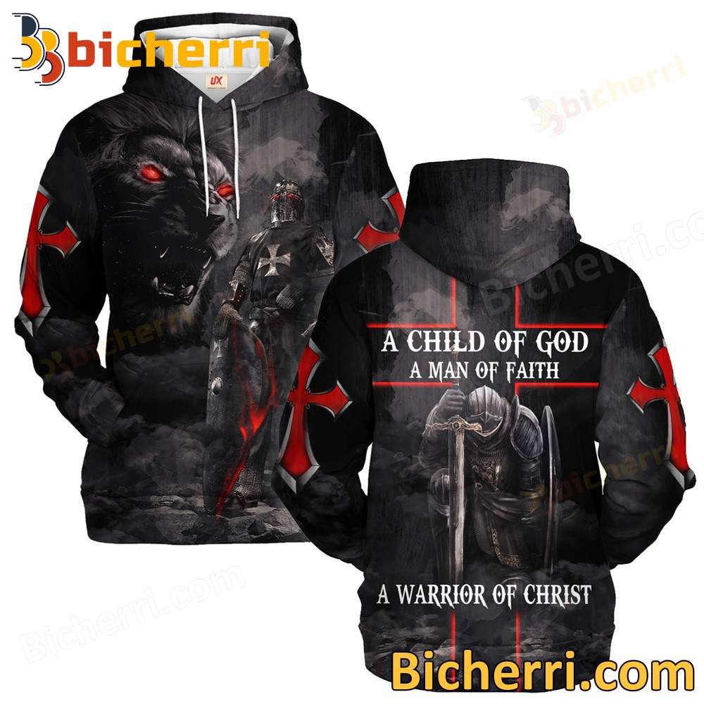 Black Lion A Child Of God A Man Of Faith A Warrior Of Christ Hoodie