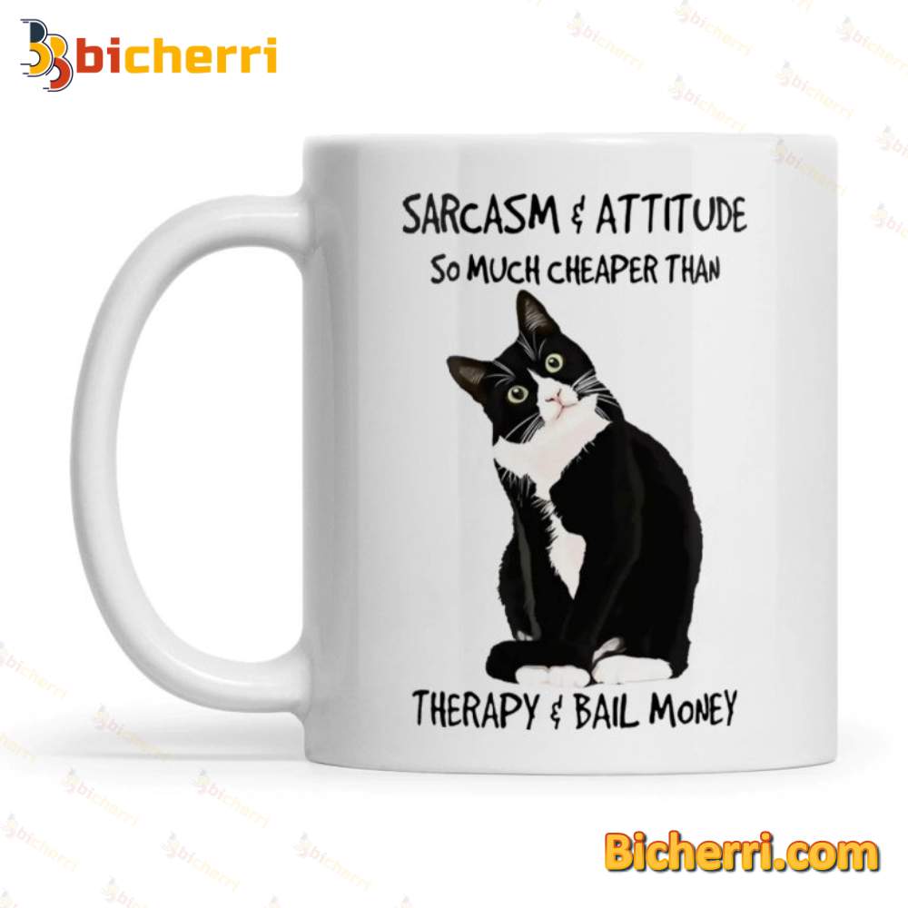 Cat Sarcasm Attitude So Much Cheaper Than Therapy Mug