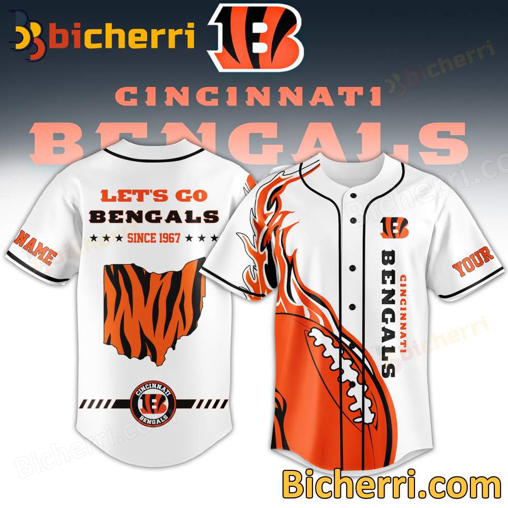 Cincinnati Bengals Let's Go Bengals Since 1967 Baseball Jersey