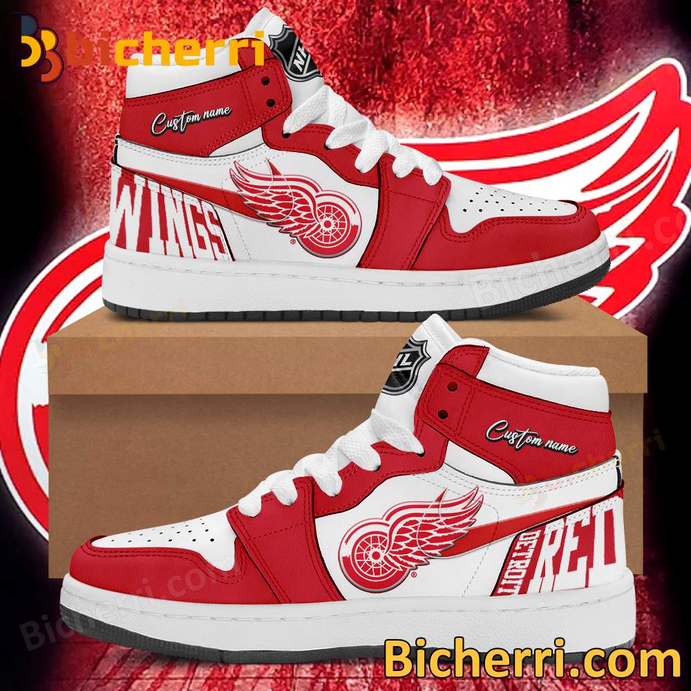 Detroit Red Wings Personalized Air Jordan High Top Shoes