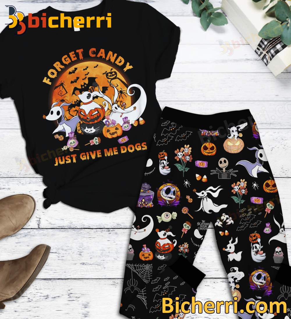 Forget Candy Just Give Me Dogs Halloween Pajamas Set