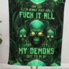 Green Skull One Day I'm Gonna Just Say Fuck It All Blanket