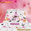 Halloween Boo I'm Survivor Breast Cancer Awareness Custom Name Bucket Hat