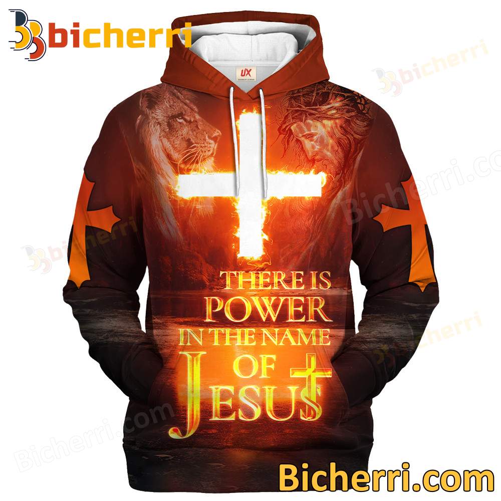 Lion There Is Power In The Name Of Jesus Hoodie