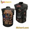 Lynyrd Skynyrd Live Free Ride Free Free Bird Sleeveless Denim Jacket