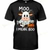 Moo I Mean Boo Cute Halloween Cow T-shirt