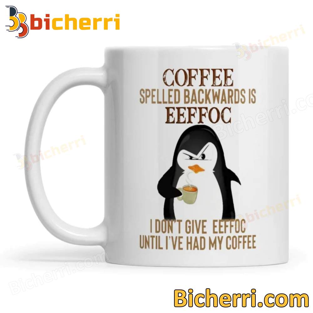 Penguin Coffee Spelled Backwards Is Eeffoc Mug