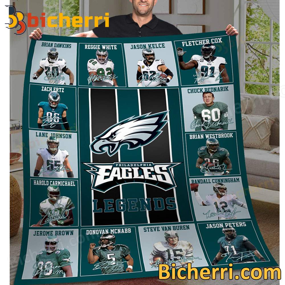 Philadelphia Eagles Legends Name Blanket