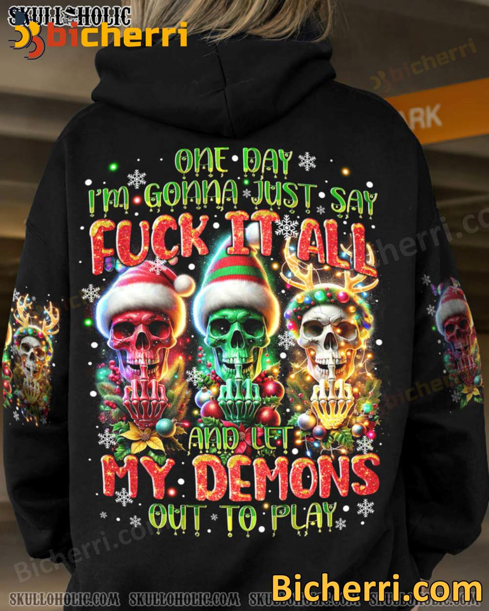 Skull Christmas One Day I'm Gonna Just Say Hoodie