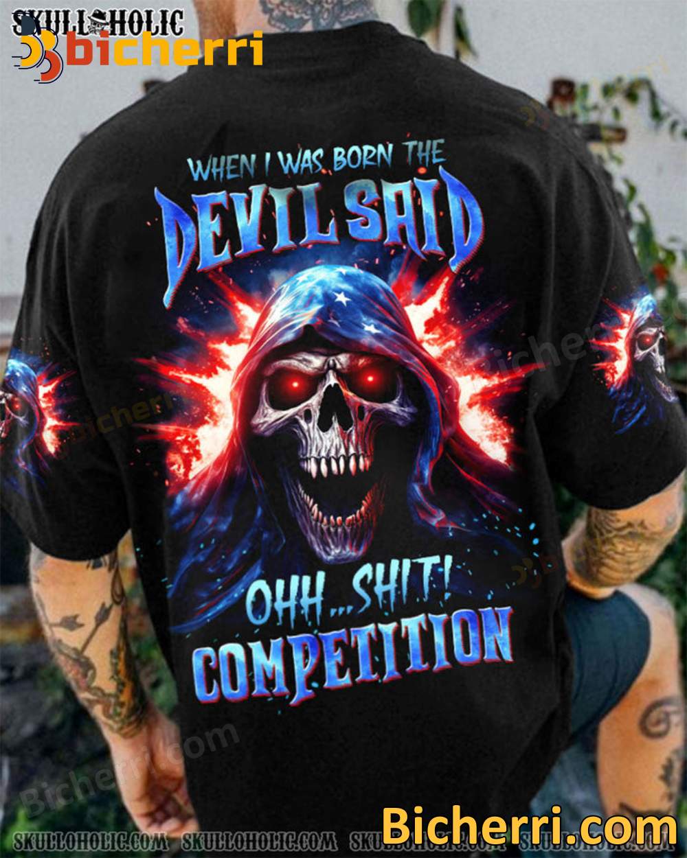 Skull Death When I Was Born The Devil Said Oh T-shirt
