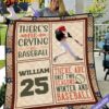 There's No Crying In Baseball Personalized Blanket