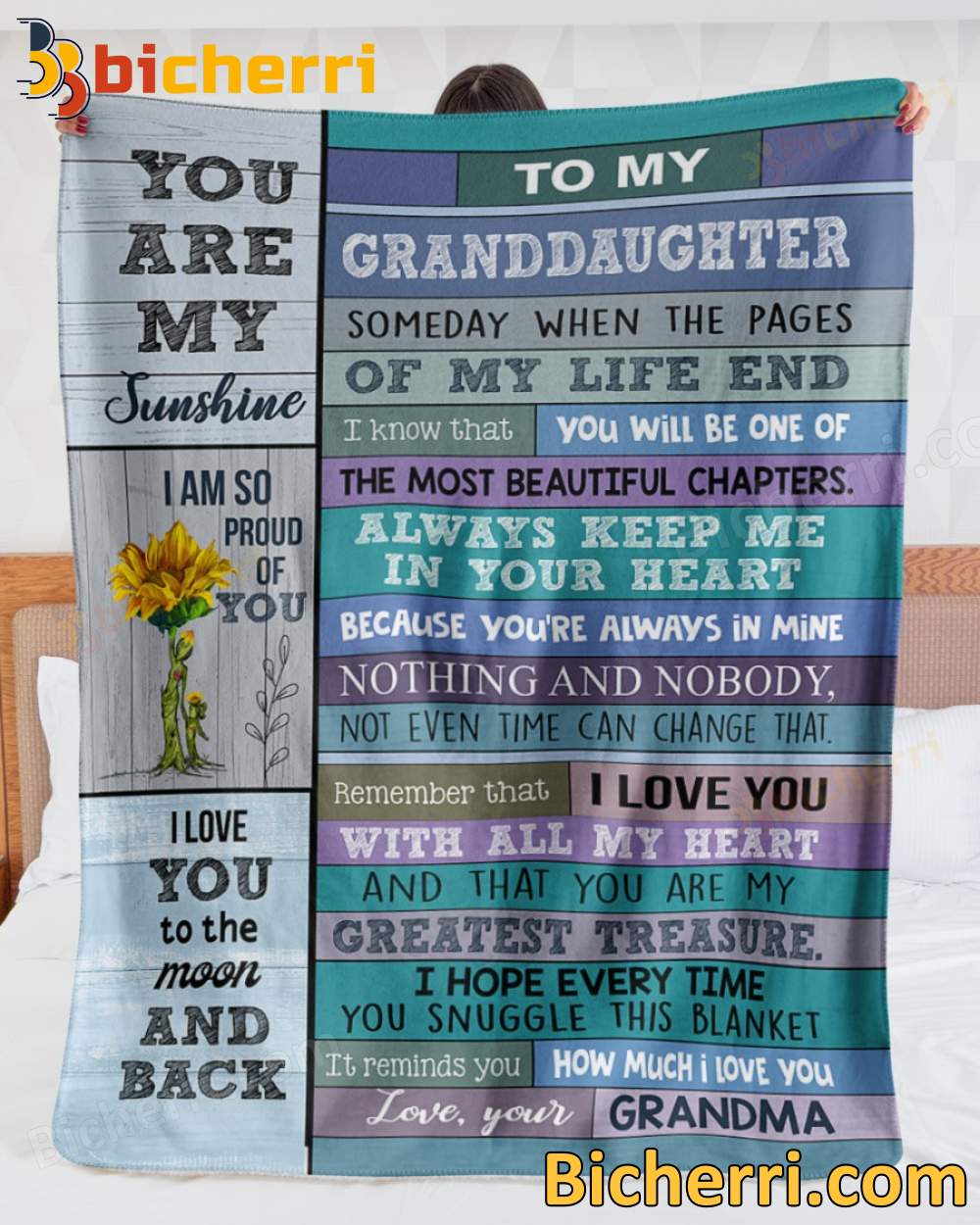 To My Granddaughter You Are My Sunshine Blanket