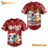 Bluey Hooray It's Christmas Personalized Baseball Jersey