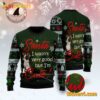 Boston Terrier Santa I Wasn't Very Good But I'm Cute Ugly Christmas Sweater
