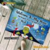 Grinch Welcome To My Home The Humans Just Live Here With Me Personalized Doormat