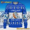 I Put Out For Santa Busch Light  Ugly Christmas Sweater