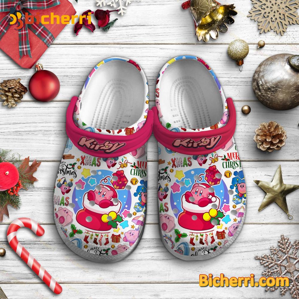 Kirby Xmas Merry Christmas Crocs Clogs