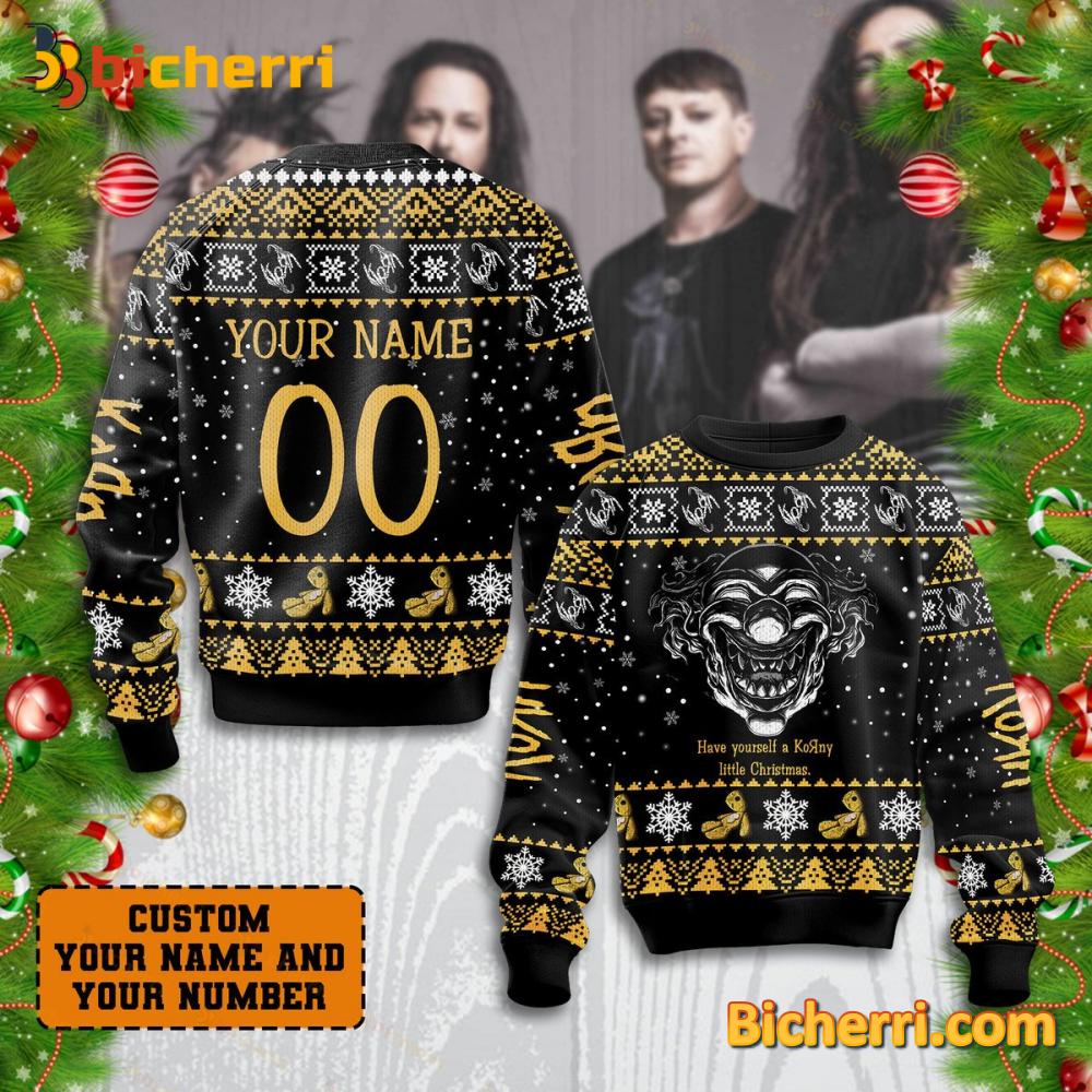 Korn Band Have Yourself A Korny Little Christmas Personalized Ugly Christmas Sweater