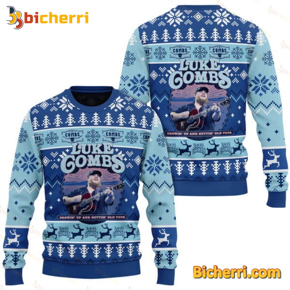 Luke Combs Growin' Up And Gettin' Old Tour Ugly Christmas Sweater