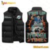 Miami Dolphins Fins Up It's Tua Time Sleeveless Puffer Vest