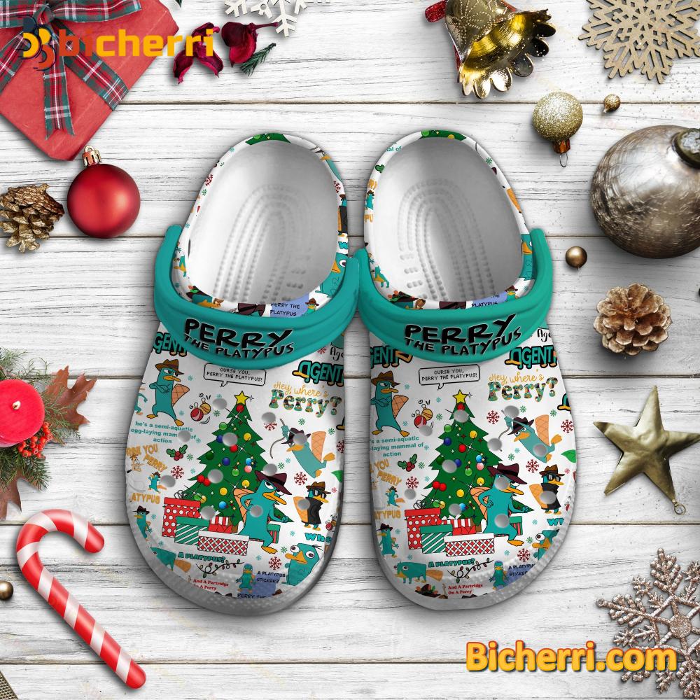 Perry The Platypus Merry Christmas Crocs Clogs