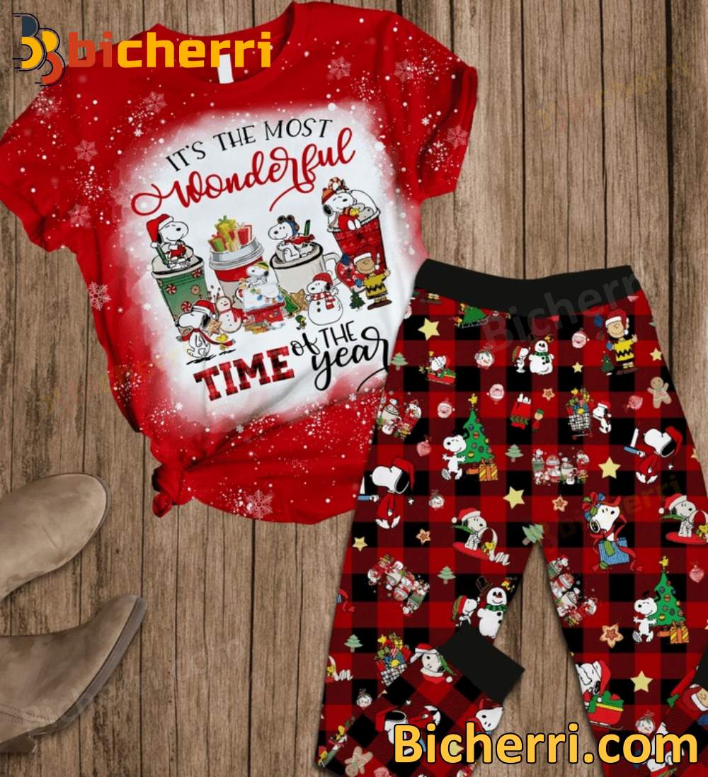 Snoopy It's The Most Wonderful Time Of The Year Pajamas Set