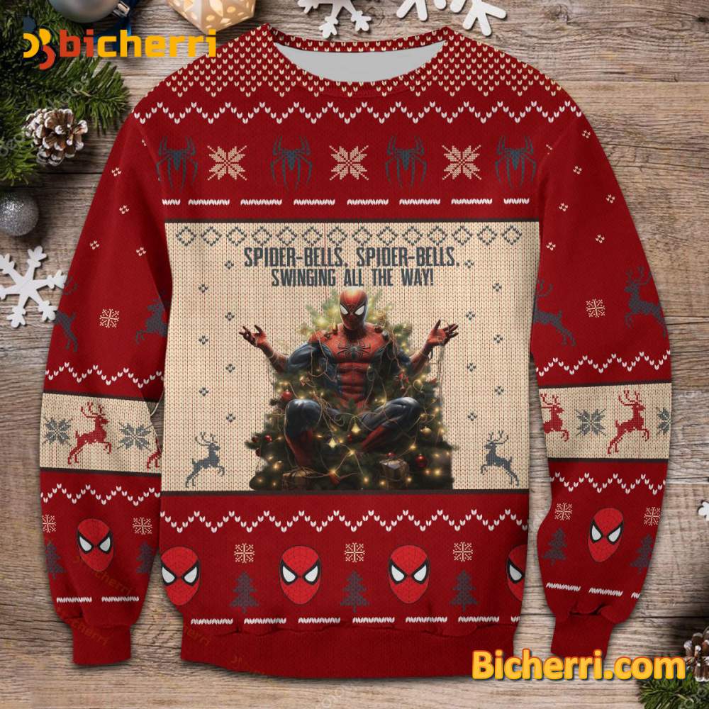 Spider Bells Swinging All The Way Ugly Christmas Sweater