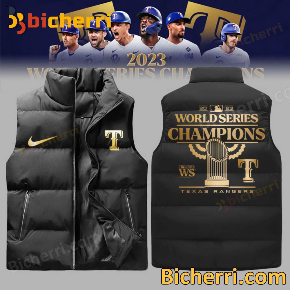 Texas Rangers World Series 2023 Champions Sleeveless Puffer Vest