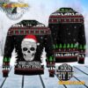 Cat Skull Santa Merry Christmas Ya Filthy Human Ugly Christmas Sweater