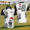 Christmas Skull Golf Swing Swear Looking For Ball Repeat Polo Shirt
