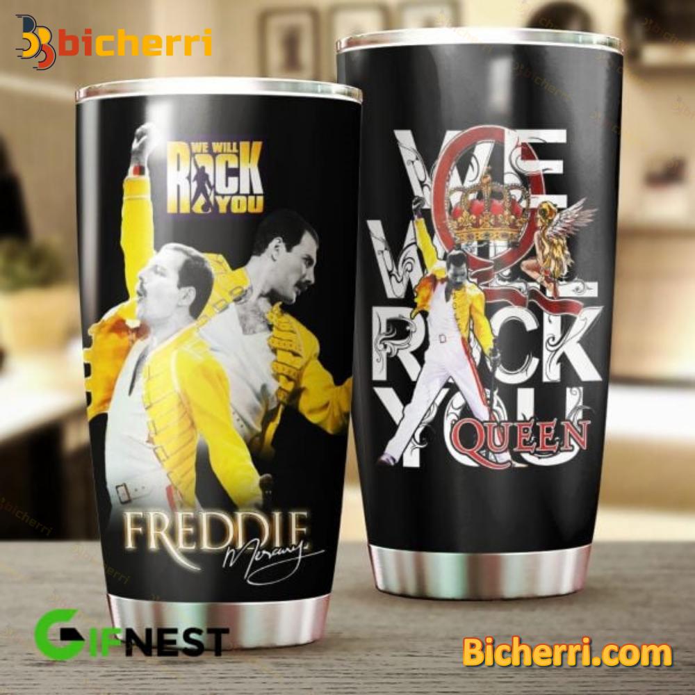 Freddie Mercury And Queen We Will Rock You Tumbler