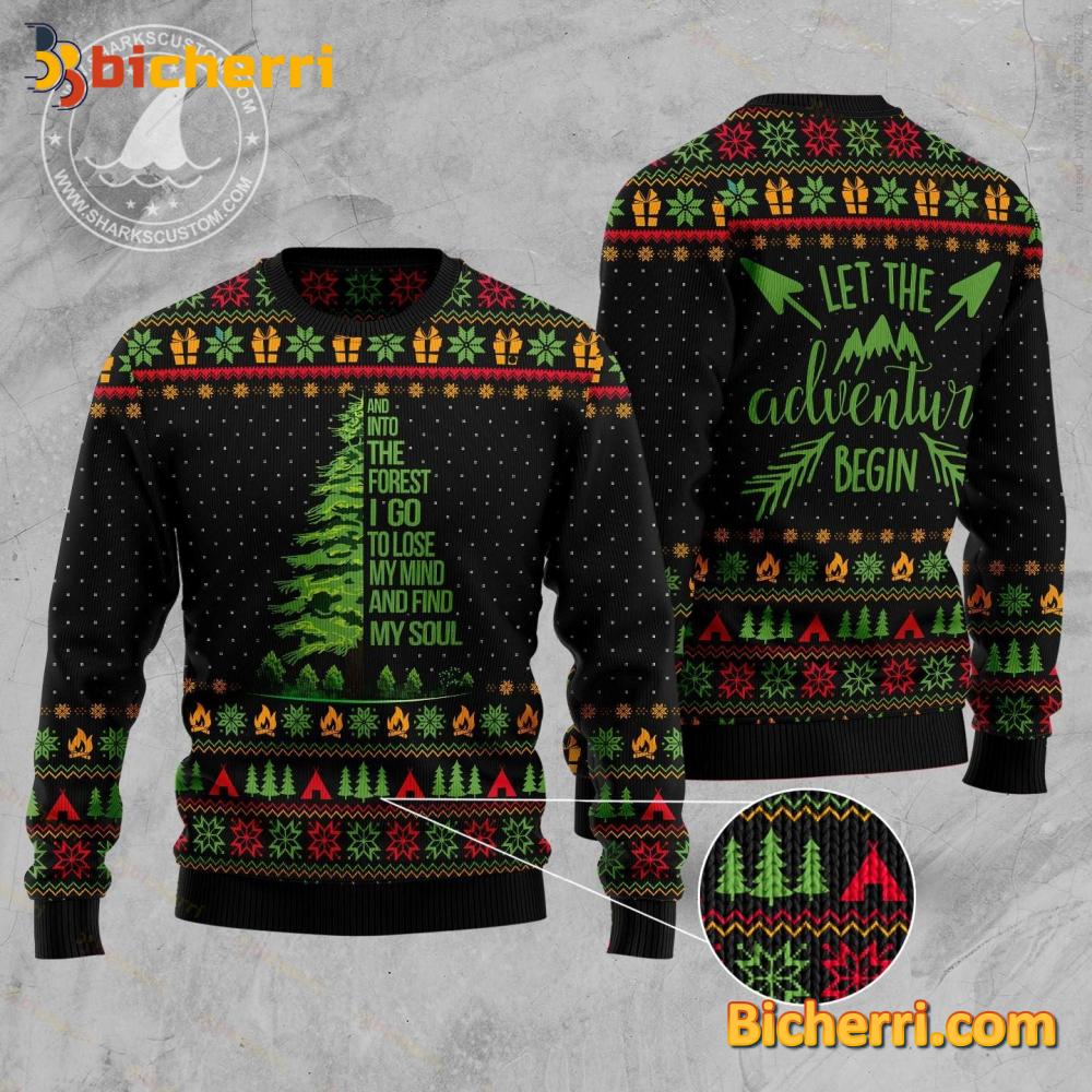 Into The Forest I Go To Lose My Mind And Find My Soul Ugly Christmas Sweater