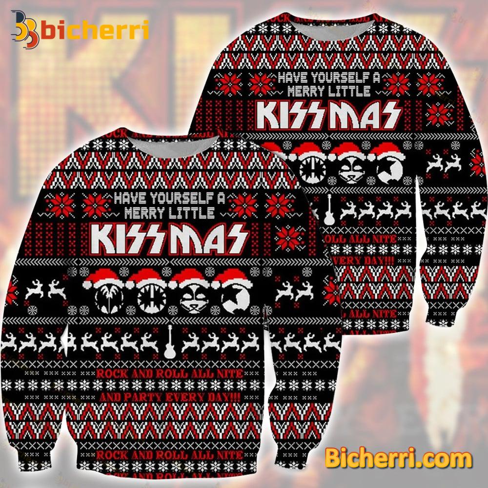 Kiss Have Yourself A Merry Little Kissmas Ugly Christmas Sweater