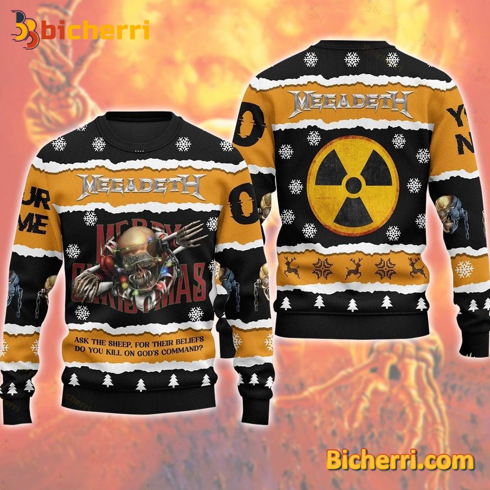 Megadeth Merry Christmas Ask The Sheep For Their Beliefs Ugly Christmas Sweater