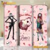 Jack And Sally Loves Happens Here Custom Name Valentine Skinny Tumbler