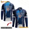 NBA Oklahoma City Thunder Custom Name Long Sleeves Polo Shirt