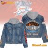Oklahoma City Thunder Go Thunder Ball In Est 2008 Jean Jacket Hoodie