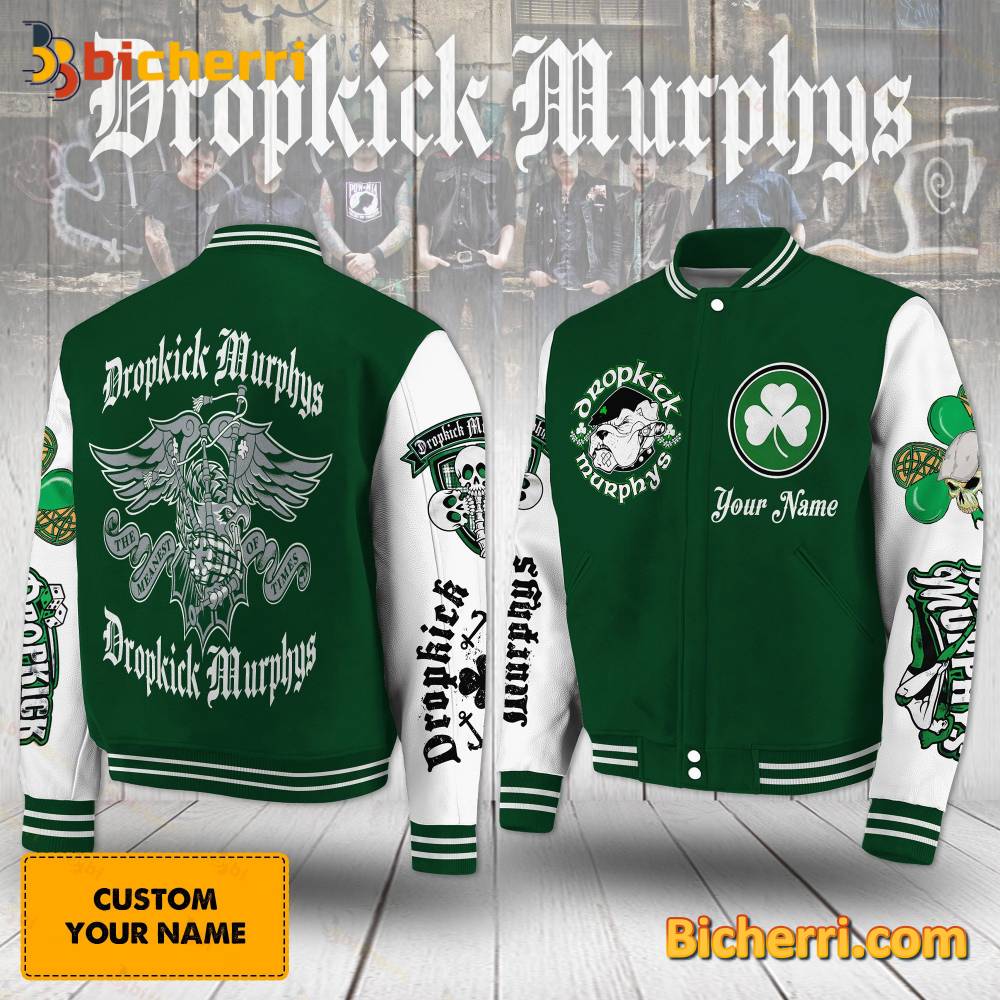 Dropkick Murphys Happy St Patrick's Day Custom Name Baseball Jacket